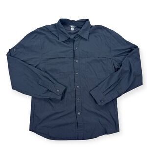 Mountain Equipment Co-Op Shirt Men's Medium Black Mesh Button Down Hiking